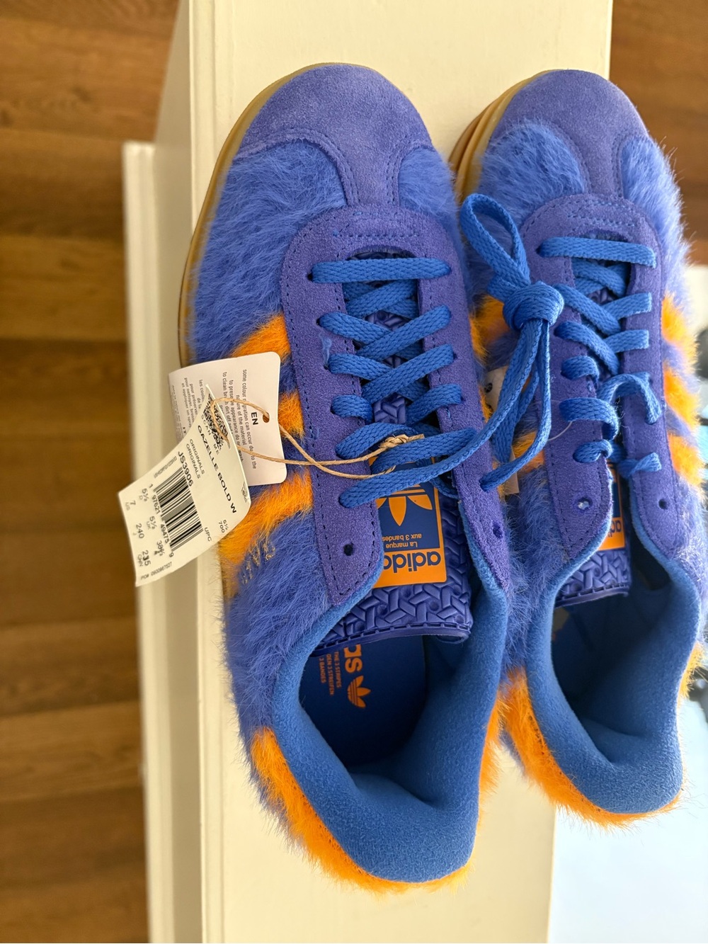 adidas Kids Purple & Orange Fuzzy Lace-Up Sneakers